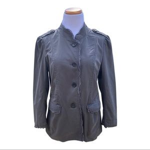 LOFT Raw Edge Ruffle Jacket Size 8